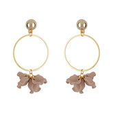 Nude Gold Ring Petal Earrings.